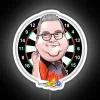 RGB Neon Darts Sign Featuring Stephen Bunting's Humorous Illustration
