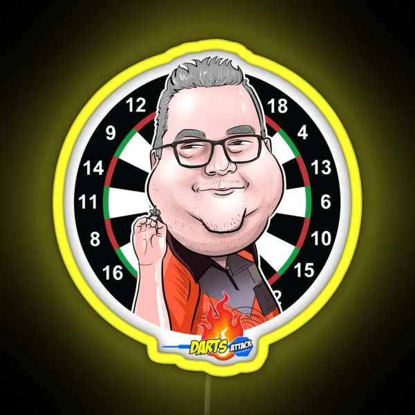 Caricatura Stephen Bunting RGB Neon Sign