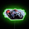 Vibrant Neon Light Sign with Caricature Marc Humorous Personality Character