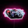 Colorful caricature artwork digital display on programmable RGB LED canvas