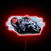 Colorful caricature portrait in neon light with bold RGB accents