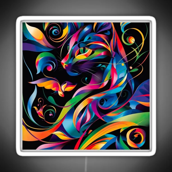 Carnival Of Colors A Palette Of Feline Elegance RGB Neon Sign