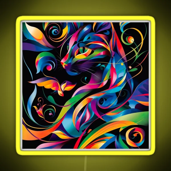 Carnival Of Colors A Palette Of Feline Elegance RGB Neon Sign