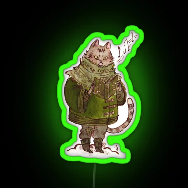 Caroling Kitty RGB Neon Sign