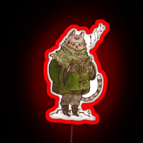 Caroling Kitty RGB Neon Sign