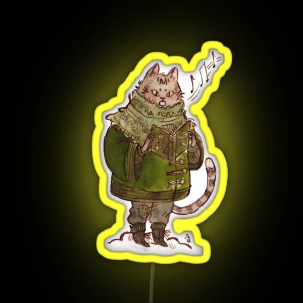 Caroling Kitty RGB Neon Sign