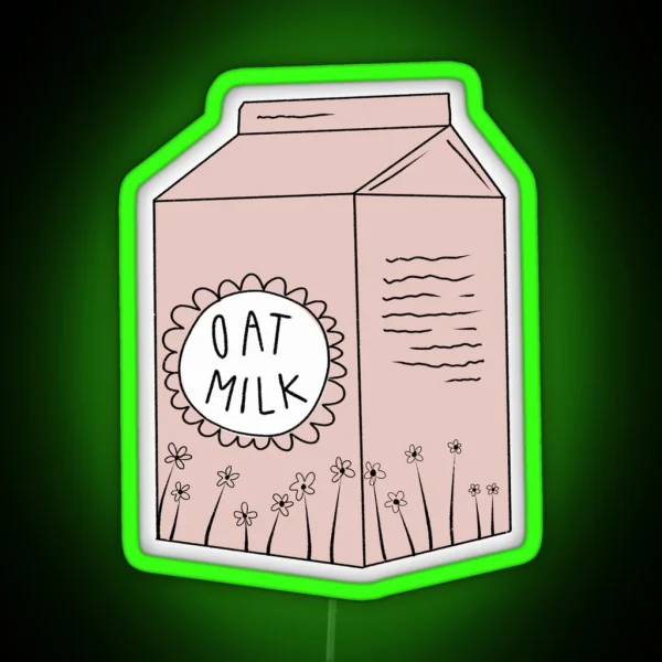 Carton Of Oat Milk Pink RGB Neon Sign