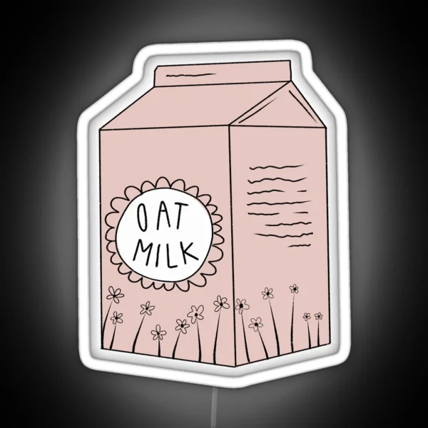 Carton Of Oat Milk Pink RGB Neon Sign