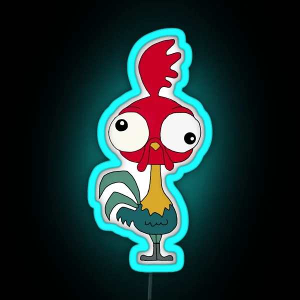 Cartoon Chicken RGB Neon Sign