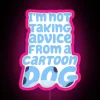 Vibrant cartoon dog RGB neon sign artwork display decoration option.