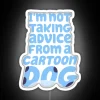 Vibrant Neon Illuminated Cartoon Dog Face Sign in RGB Colors