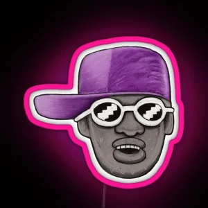 Cartoon Hip Hop Head RGB Neon Sign