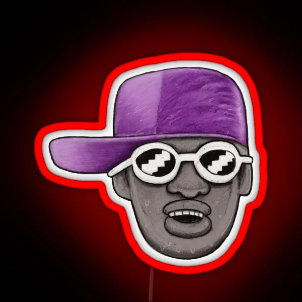 Cartoon Hip Hop Head RGB Neon Sign