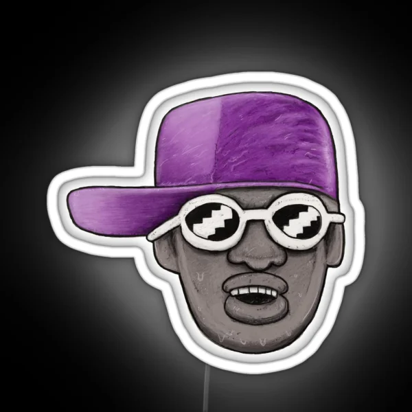 Cartoon Hip Hop Head RGB Neon Sign