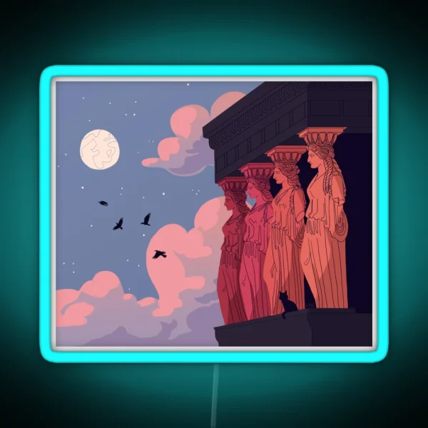 Caryatids At Dusk RGB Neon Sign