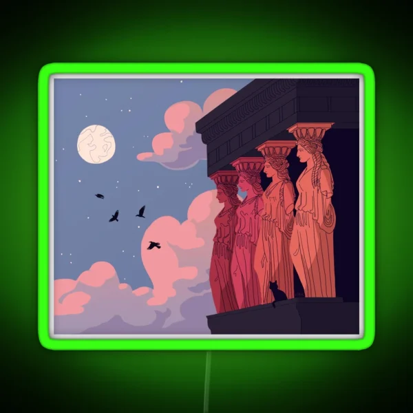 Caryatids At Dusk RGB Neon Sign