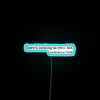 Classic cinema-inspired Casablanca movie quote in vibrant RGB neon lighting