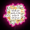Customizable anxiety relief decorative RGB neon wall art scripture quote sign.