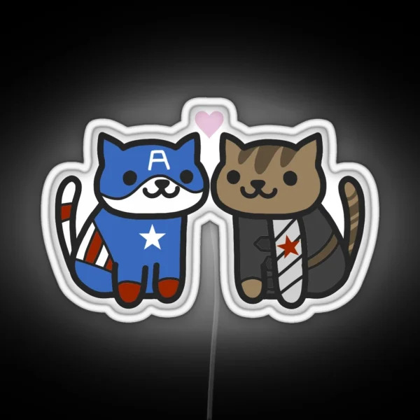 Cat Ain America And Bucky Yarns RGB Neon Sign