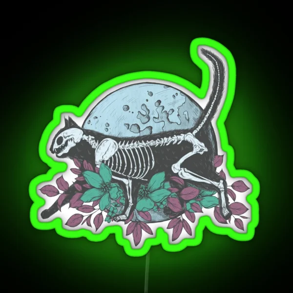 Cat And The Moon RGB Neon Sign