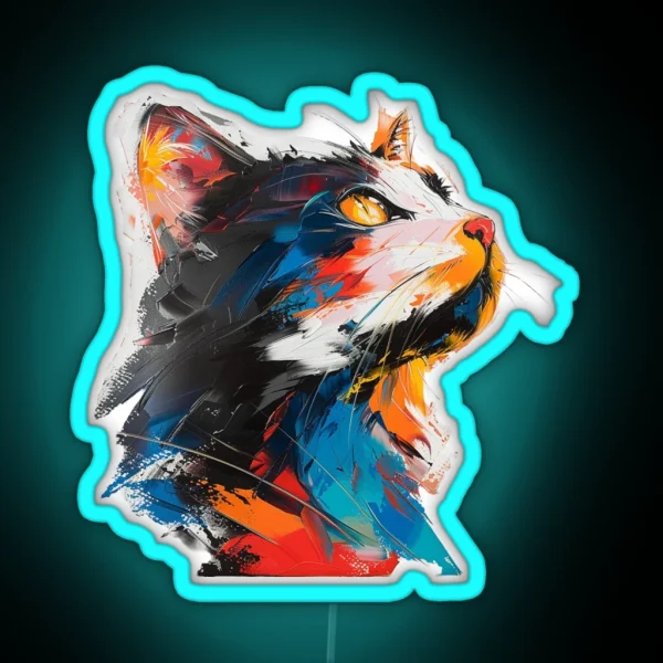 Cat Art RGB Neon Sign