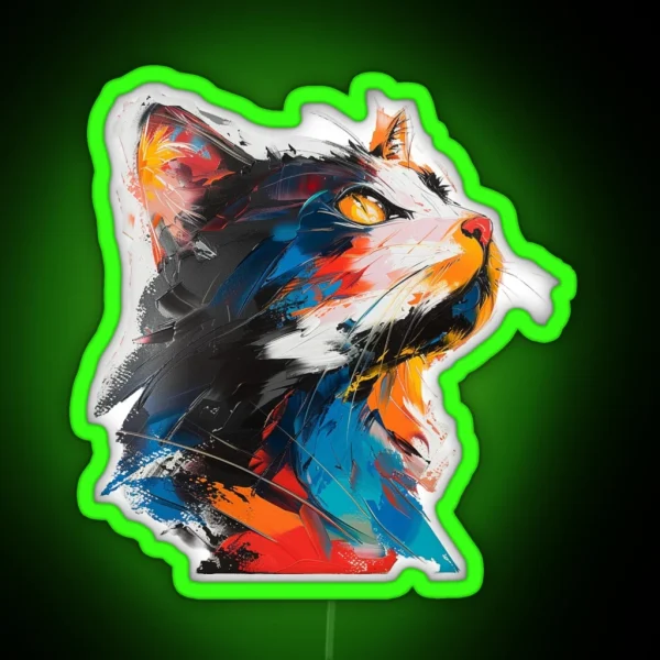 Cat Art RGB Neon Sign