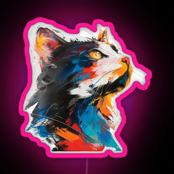 Cat Art RGB Neon Sign