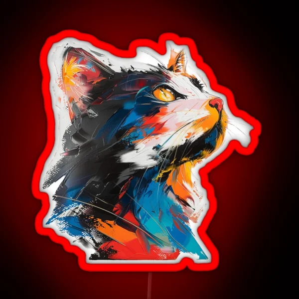 Cat Art RGB Neon Sign