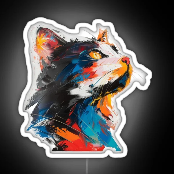 Cat Art RGB Neon Sign
