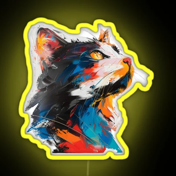 Cat Art RGB Neon Sign