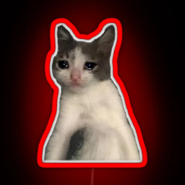Cat Crying Meme RGB Neon Sign