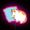 Whimsical feline emotional expression neon art wall decor sign