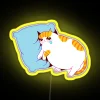 Whimsical feline crying neon sign with vibrant RGB color options