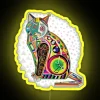 Whimsical Feline Art Modern Cubist Design RGB Neon LED Sign