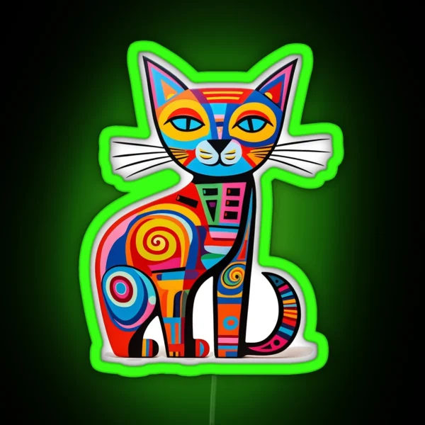 Cat Full Of Colors RGB Neon Sign