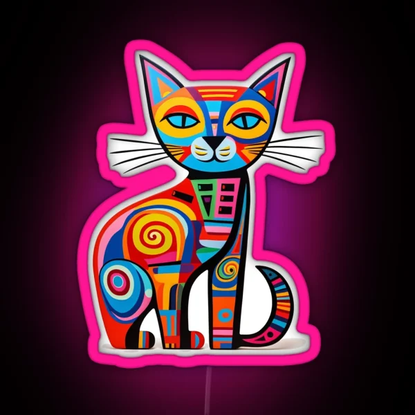 Cat Full Of Colors RGB Neon Sign