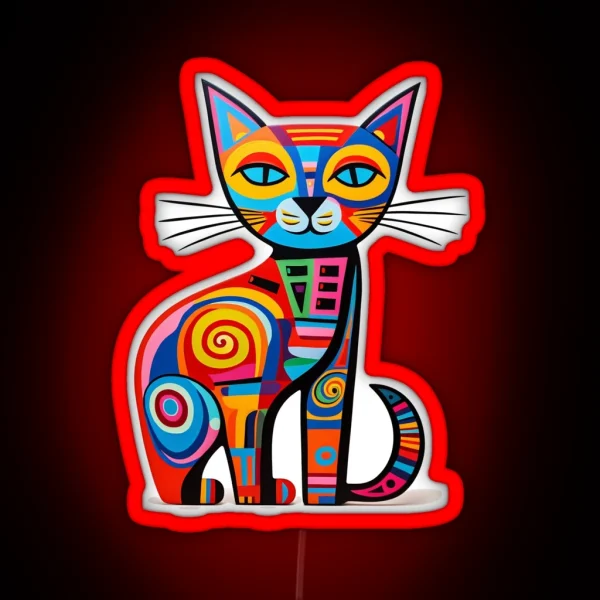 Cat Full Of Colors RGB Neon Sign