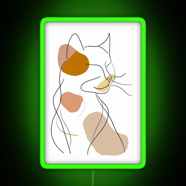 Cat Illustration RGB Neon Sign