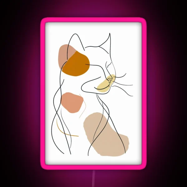 Cat Illustration RGB Neon Sign