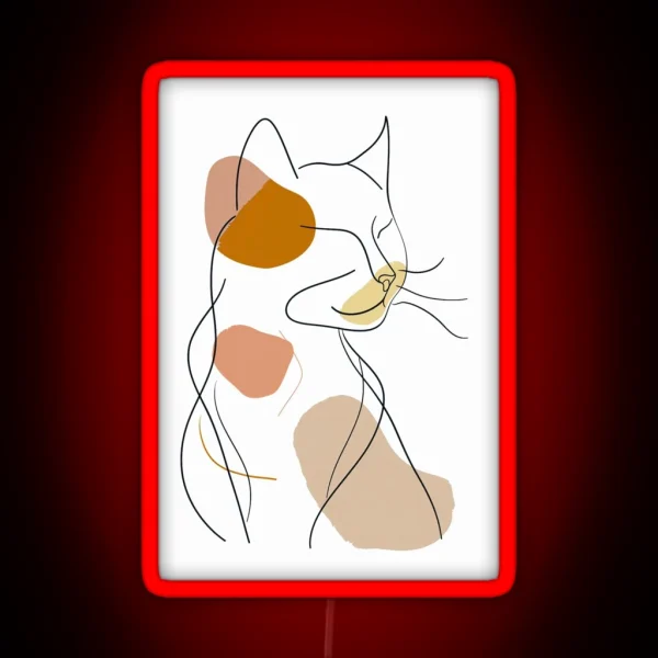 Cat Illustration RGB Neon Sign