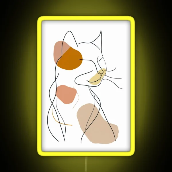 Cat Illustration RGB Neon Sign