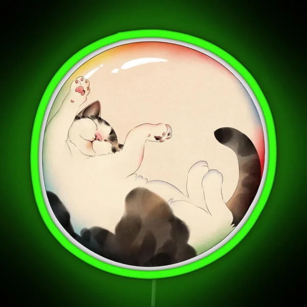 Cat In Rainbow Bubble RGB Neon Sign