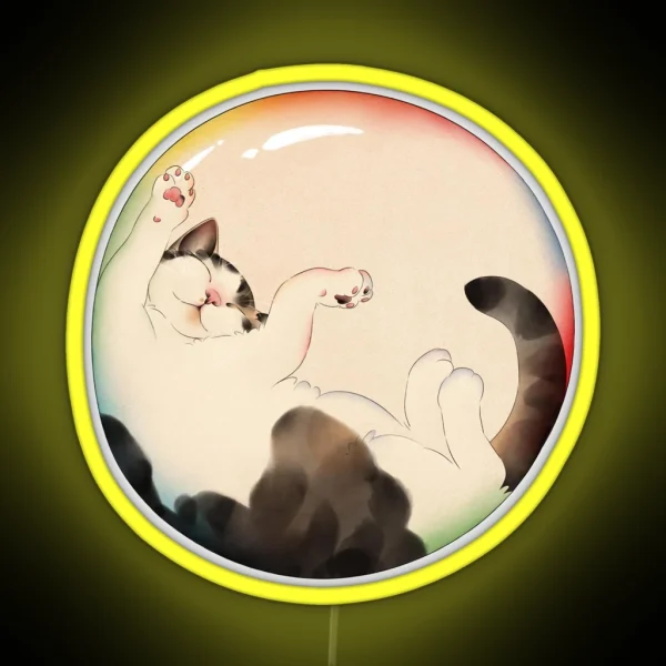 Cat In Rainbow Bubble RGB Neon Sign