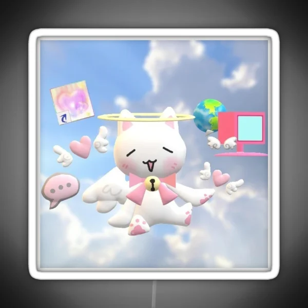 Cat In The Clouds RGB Neon Sign