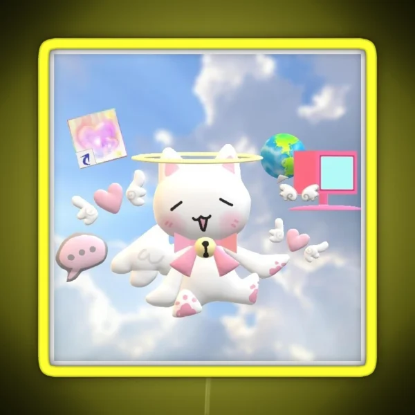 Cat In The Clouds RGB Neon Sign