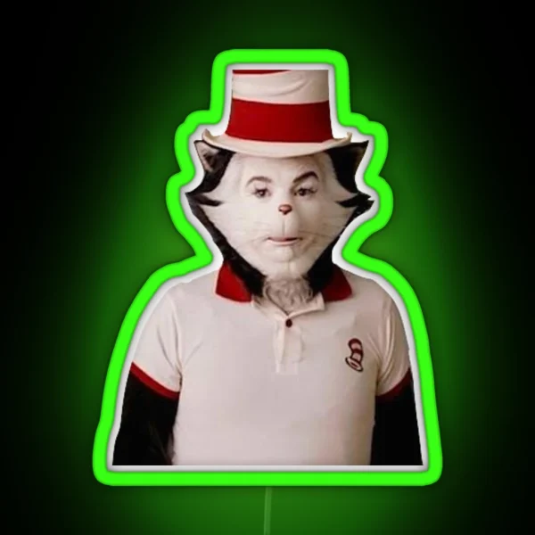 Cat In The Hat Guilty Face RGB Neon Sign