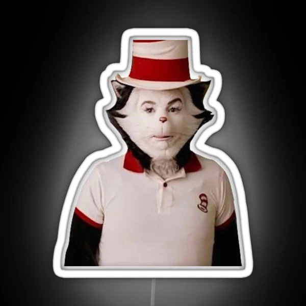 Cat In The Hat Guilty Face RGB Neon Sign