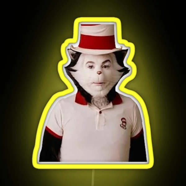 Cat In The Hat Guilty Face RGB Neon Sign