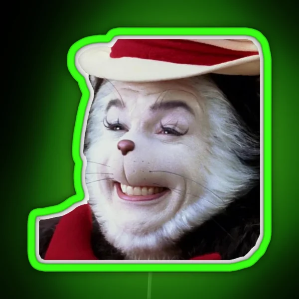 Cat In The Hat Smiling RGB Neon Sign