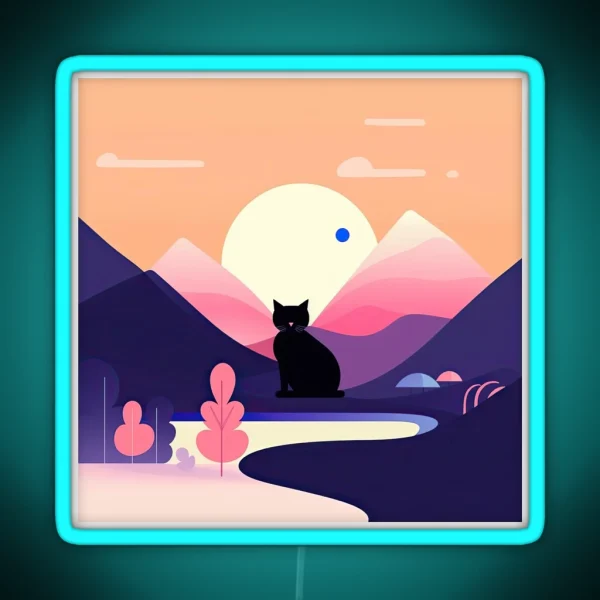 Cat Landscape 17 RGB Neon Sign